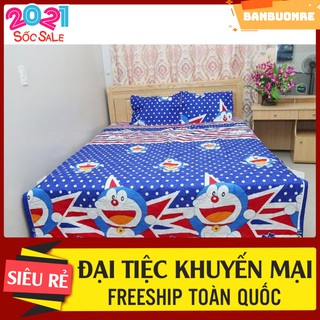 Chăn hè trần bông poly doremon chấm bi