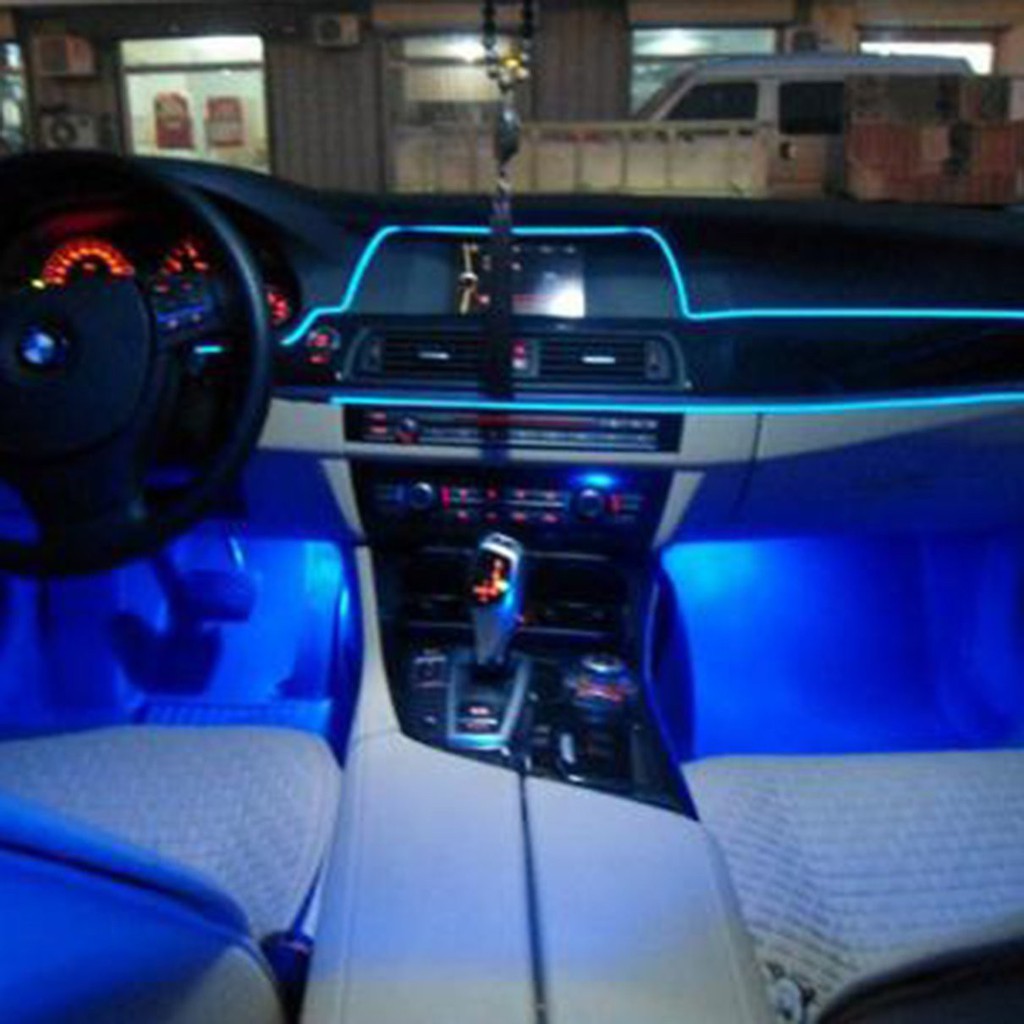 ✗✺CZ 3M Car Interior Light Strip 12V LED Cold lights Flexible Neon Auto