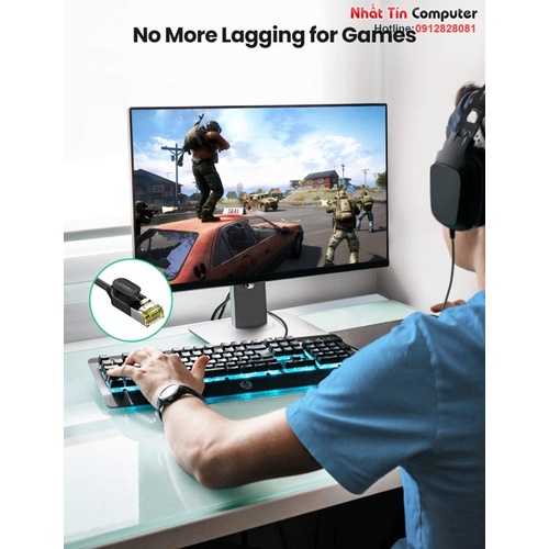 Cáp mạng Cat7 Ultra Slim băng thông 10Gbps 600MHZ Ugreen cao cấp