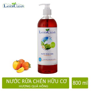 Nước rửa chén hữu cơ LayerClean hương Quả Hồng - chai 800ml