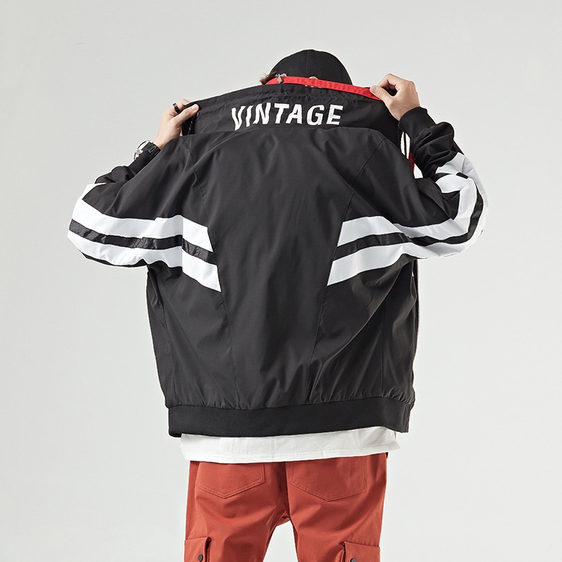 Giao Hàng Nhanh Shipping Áo Khoác Cardigan Cổ Đứng Không Tay Màu Đỏ Cà Tím Phong Cách Hồng Kông Trẻ Trung Phổ Biến Cho Nam