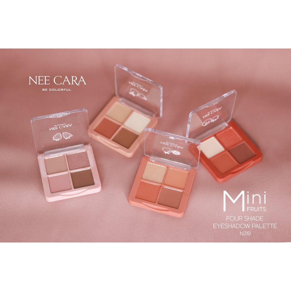 Bảng Phấn Mắt Nee Cara Mini Fruit Gồm 4 Ô Màu Lì Và Ánh Nhũ