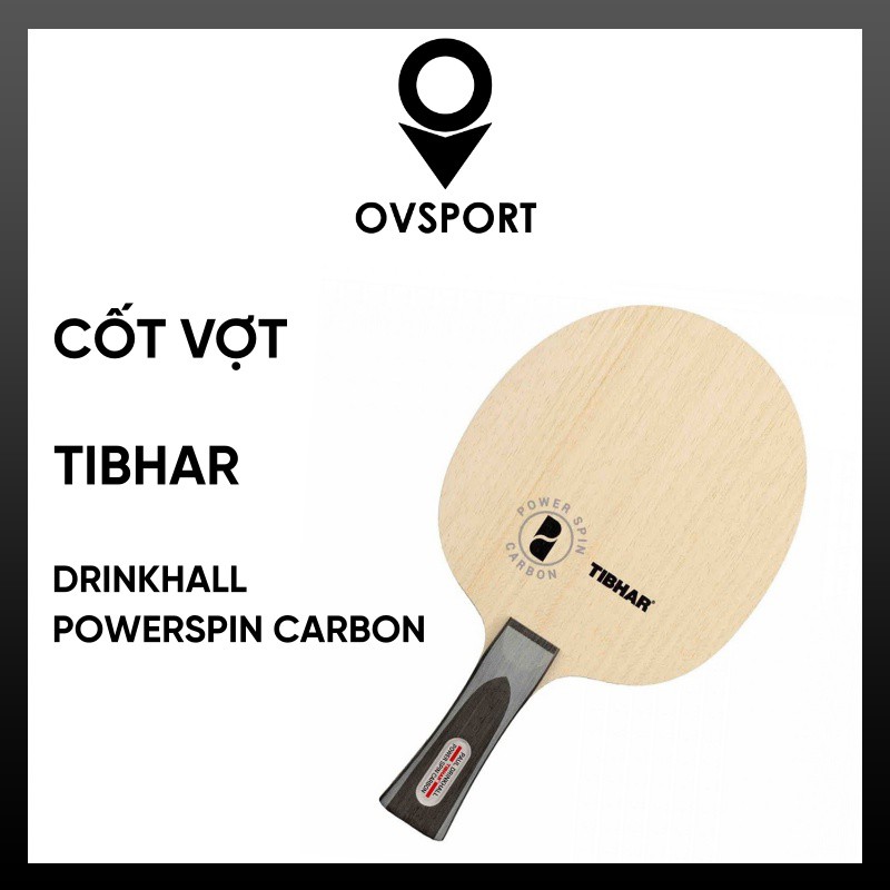 Cốt Vợt Bóng Bàn Tibhar Drinkhall Power Spin Carbon OFF, 7 Lớp Gỗ, Tốc Độ Cao, Cán Cá và Cán Thẳng