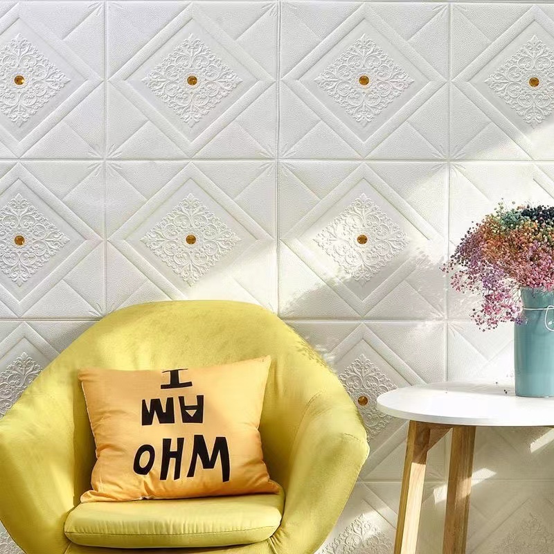 Giấy Dán Tường 3D Tự Dính Bằng PVC Chống Nước Trang Trí Trần Nhà Phòng Khách Phòng Ngủ
