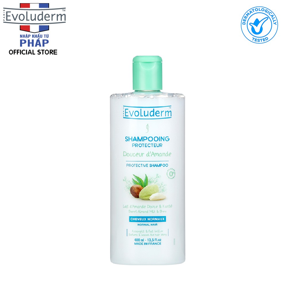 Dầu gội dành cho tóc thường Evoluderm Shampoing Protecteur Douceur d'Amande 400ml