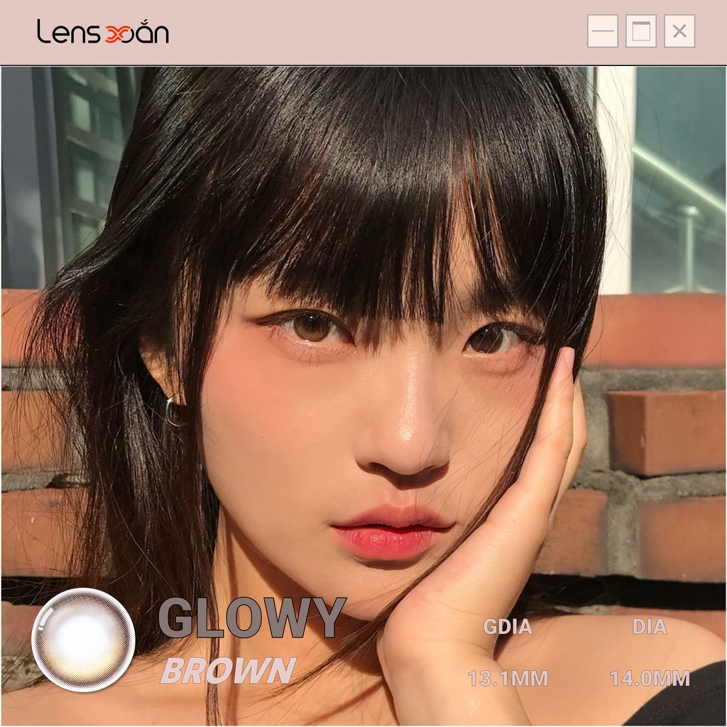 KÍNH ÁP TRÒNG EYELIGHTER GLOWY BROWN của OLENS: LENS NÂU PHỦ BÓNG MIX 3 DẢI MÀU TỰ NHIÊN| LENS XOẮN