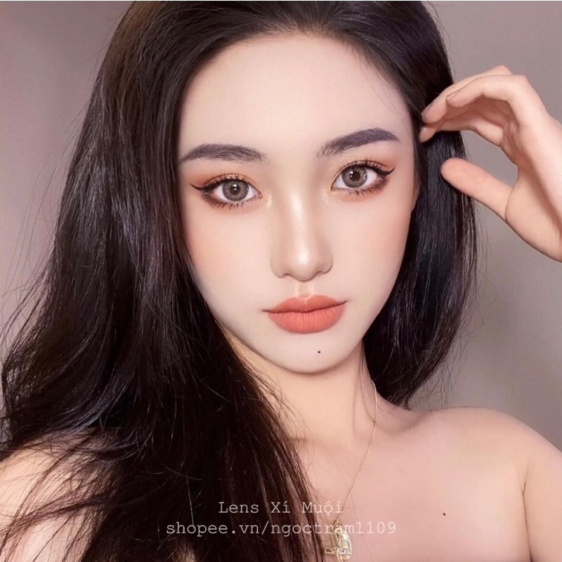 Lens mắt nâu tây giãn nhỏ Natalie/DNA 0 độ