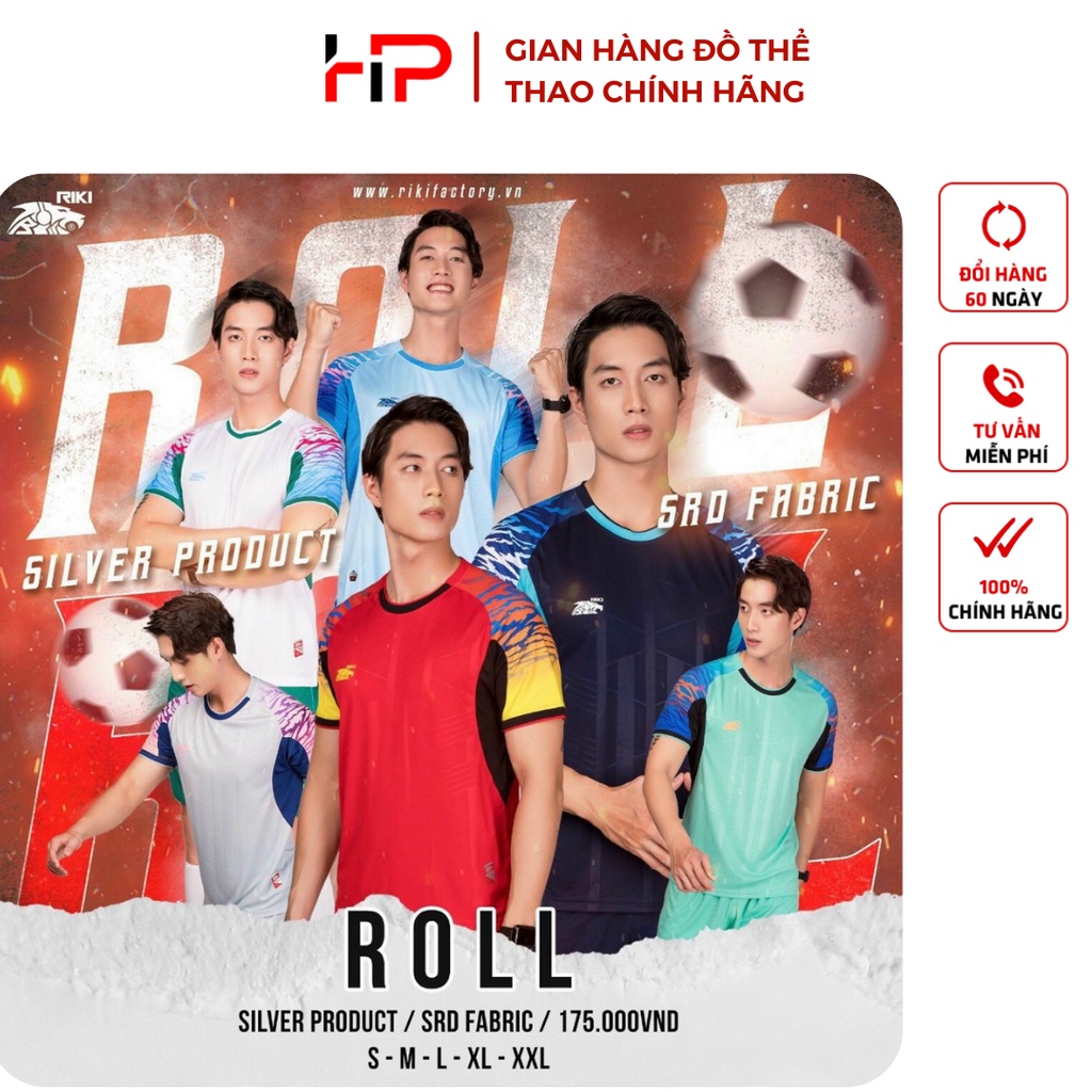 Áo đá bóng,đồ đá banh không logo thun mè cao cấp RIKI ROLL chuẩn thi đấu thấm hút mồ hôi cực đẹp – H.P SPORTS