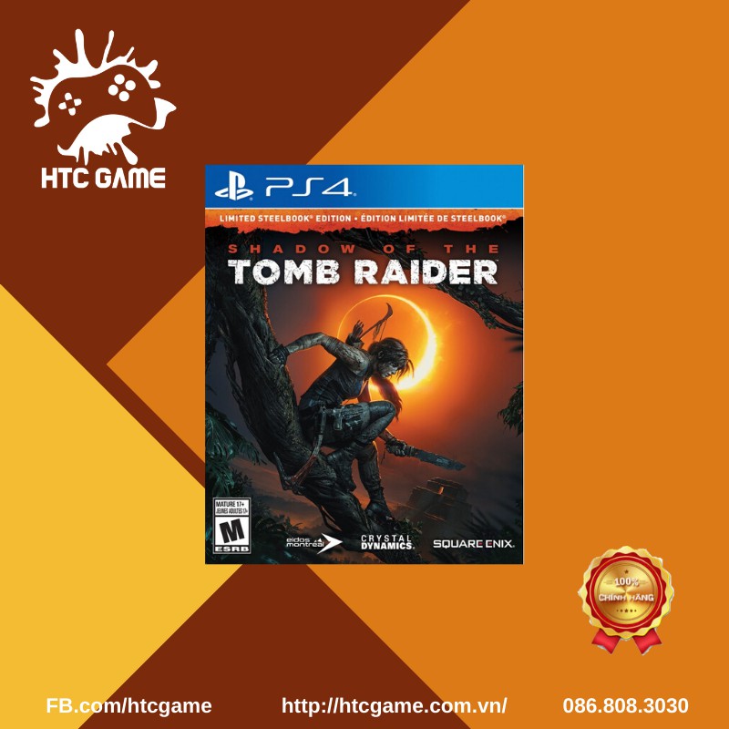 Đĩa game Shadow of Tomb Raider Limited Steel Book Edition dành cho máy PS4