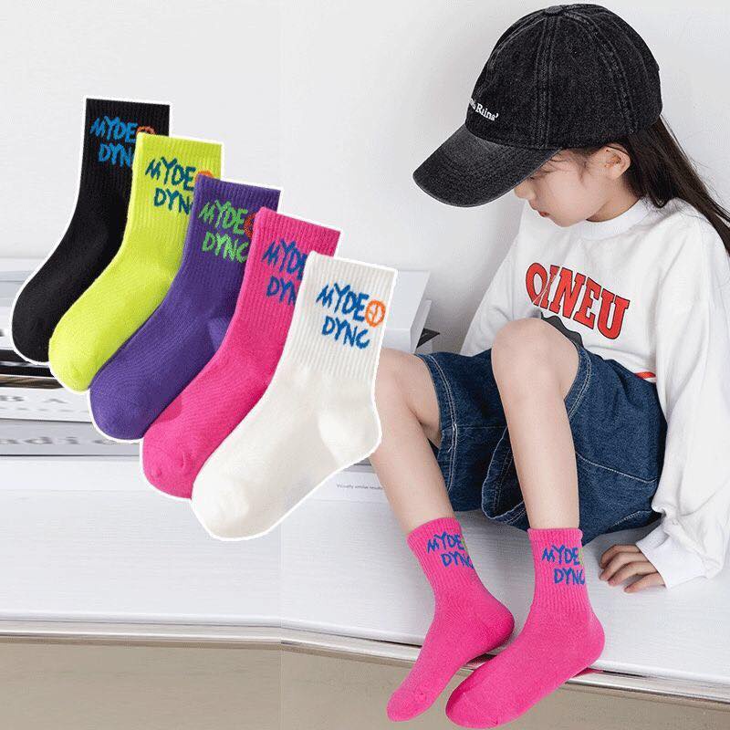 Set 5 Đôi Tất Sắc Màu Cho Bé Trai, Bé Gái Cotton Co Giãn (Mẫu Giao Ngẫu Nhiên) - Jumping Beans Official Store