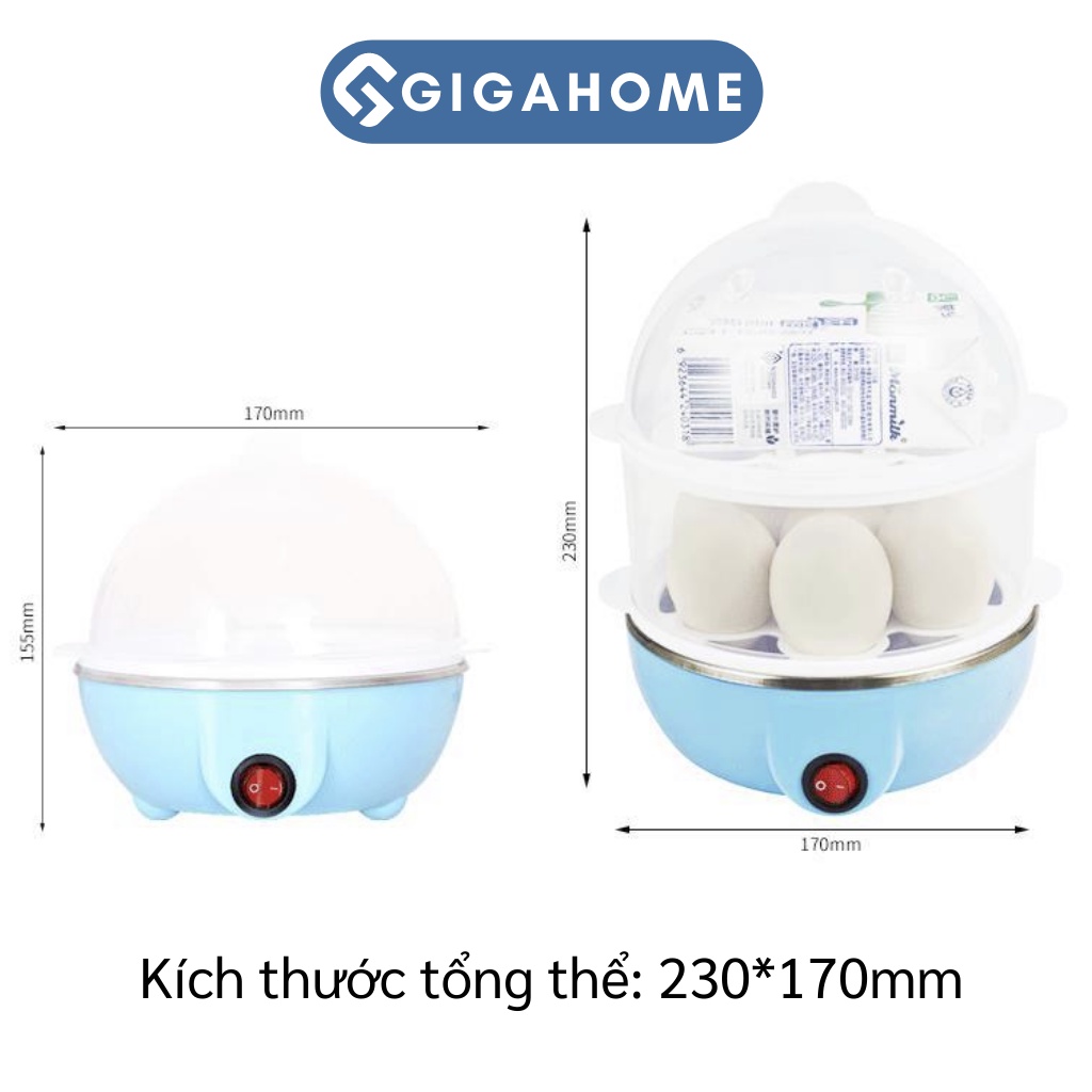 Nồi Hấp Trứng, Bánh Bao 2 Tầng Mini Đa Chức Năng GIGAHOME Tiện Lợi 6034