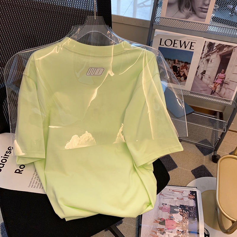 Áo Thun Ngắn Tay In Hình Thỏ Dễ Thương Phong Cách Hàn Quốc Cho Nữ