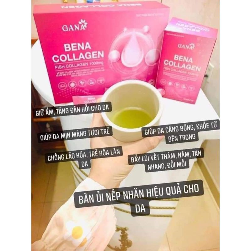 Bena Collagen GANA, collagen dạng bột công nghệ thủy phân peptit, hộp 30 gói