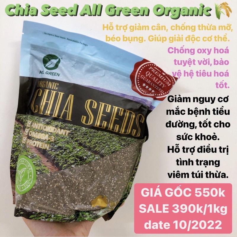 Sale Chia Seed All Green Organic 1kg Úc