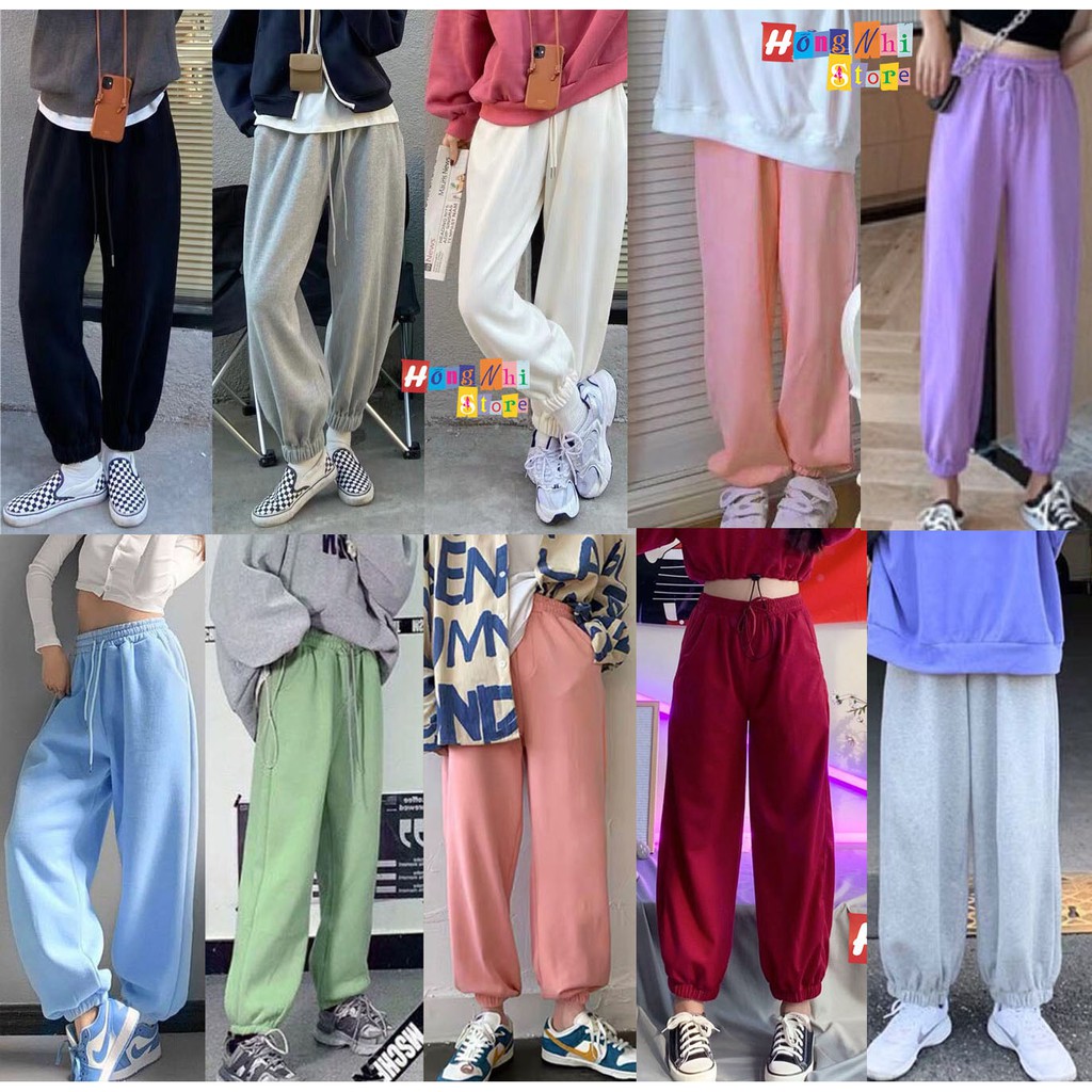 Quần Jogger Basic Pant Ulzzang Unisex Jogger Trơn Bo Lai - MM