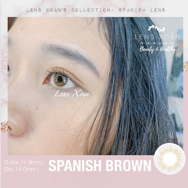 KÍNH ÁP TRÒNG SPANISH BROWN (DÒNG 6 THÁNG) của B.S.COR : Lens nâu hổ phách mini size | Lens Xoắn