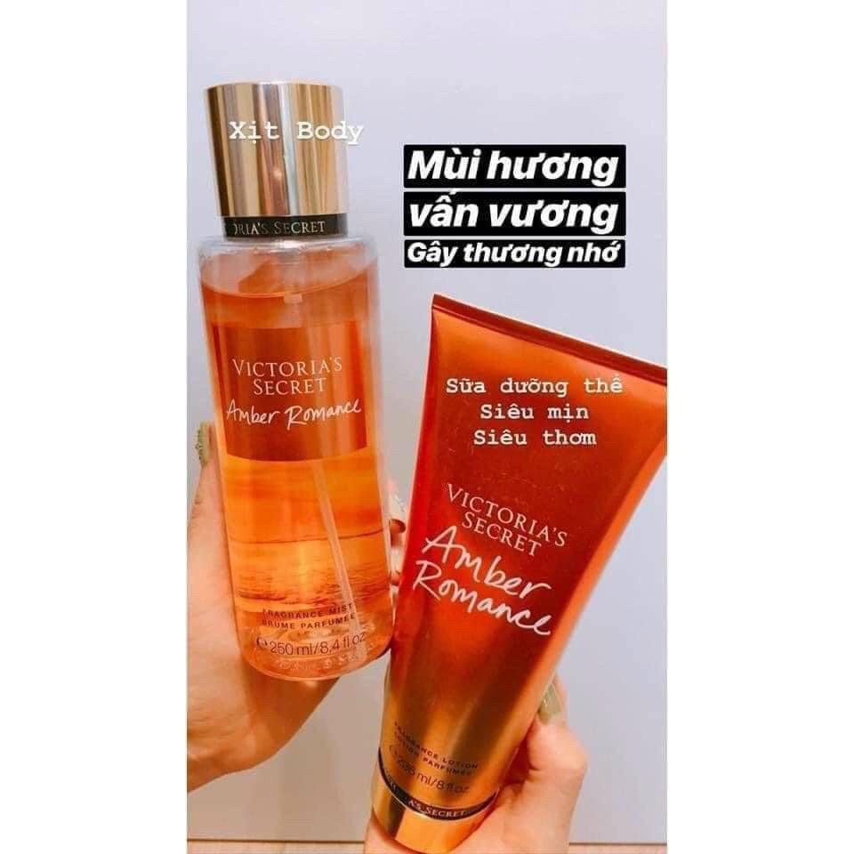 COMBO 2 CHAI KEM DƯỠNG THỂ + XỊT Victoria's Secret 250ml MÙI AMBER