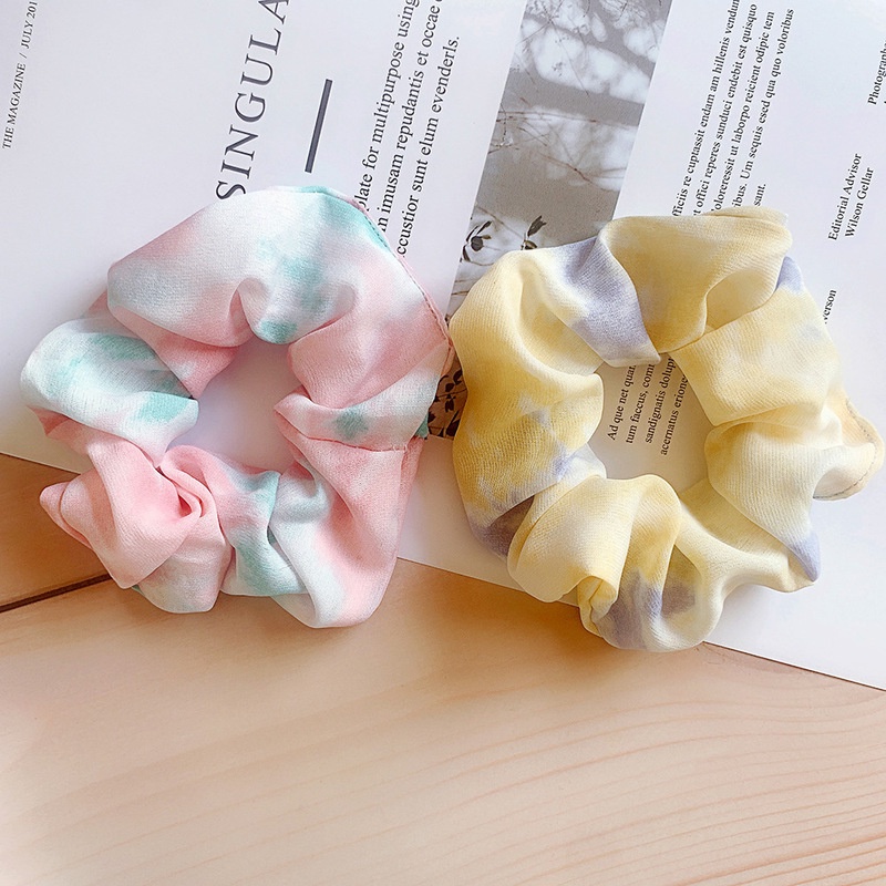 Dây Cột Tóc Chiffon Nhuộm Màu Thời Trang Cho Nữ