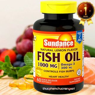 Fish oil omega 3 1000mg sundance 60 viên hàng mỹ cam kết chính hãng