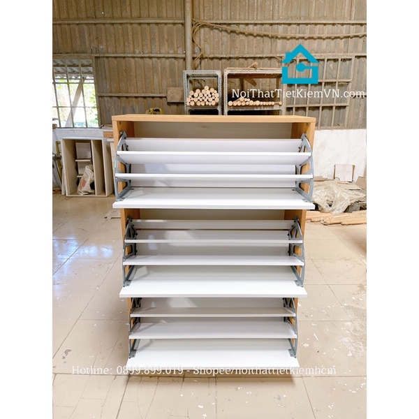Tủ Giày Vân Gỗ Cánh Lật, Thông Minh Vân Gỗ Sồi Size 0.8 (HÀNG ĐÃ LẮP RÁP) - TG798989