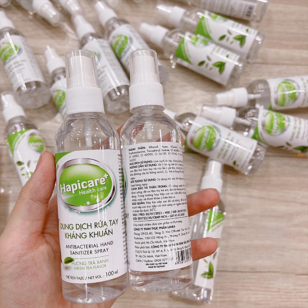 Nước Rửa Tay Hapicare Plus 100Ml Kháng Khuẩn An Toàn Cho Da Nhỏ Gọn Dễ Đem Theo Bất Cứ Đâu