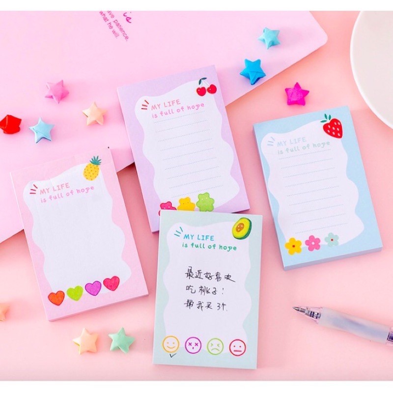 Giấy ghi chú, giấy note hình trái cây cute, khoảng 100 tờ SakuraShop