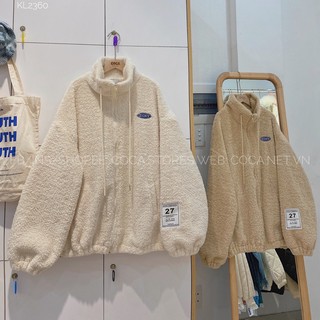 [KL2360]🐮 Áo khoác lông thêu logo GOODBOY (Có sẵn/ảnh thật)