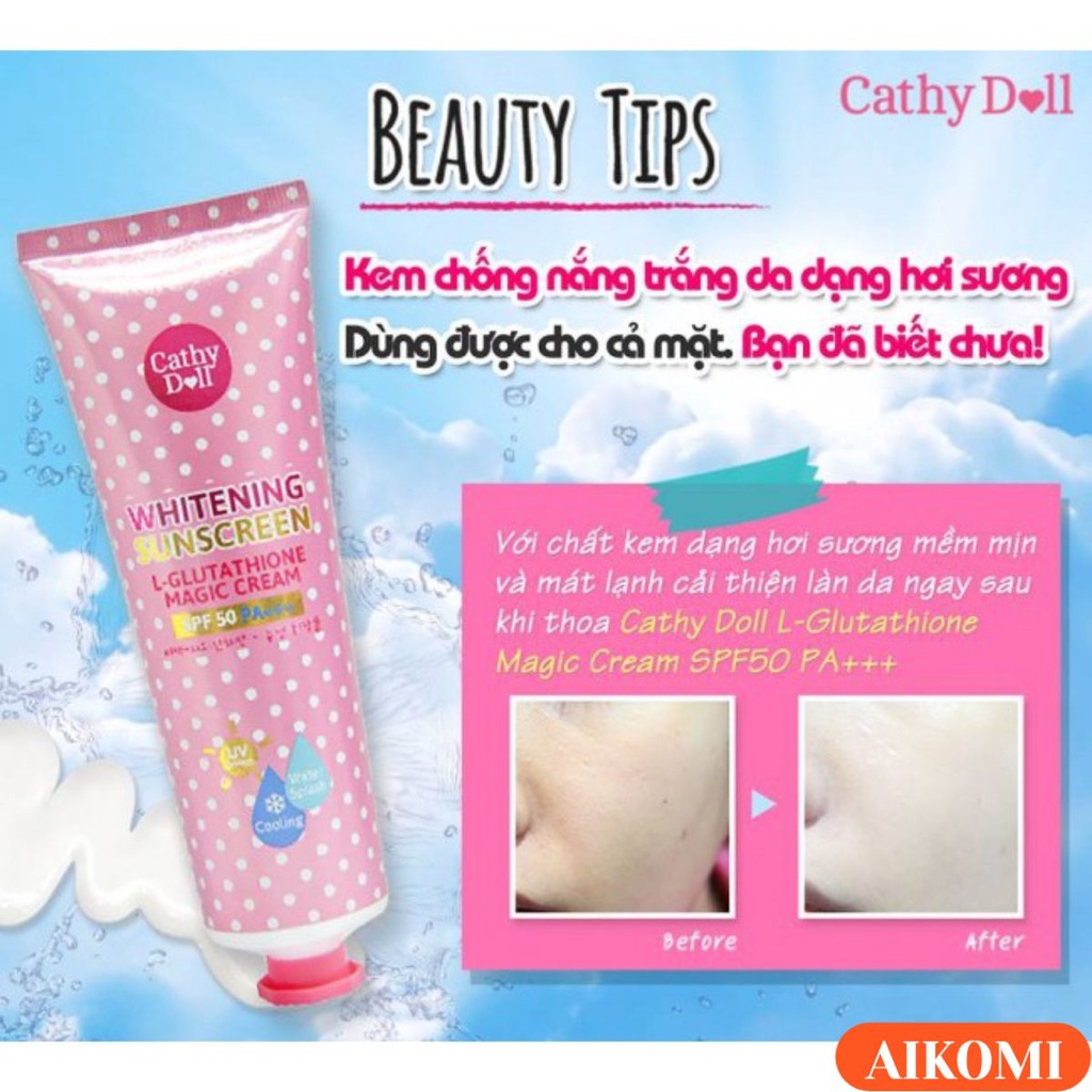 Kem Chống Nắng Trắng Da Cathy Doll Whitening Sunscreen SPF 50, PA +++