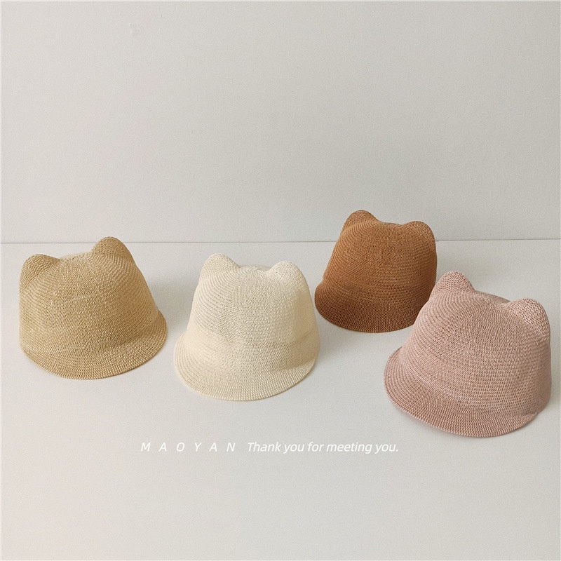 Mũ Tai Mèo Ba Chiều Bằng cotton Thoáng Khí Dễ Thương Dành Cho Bé Trai Bé Gái