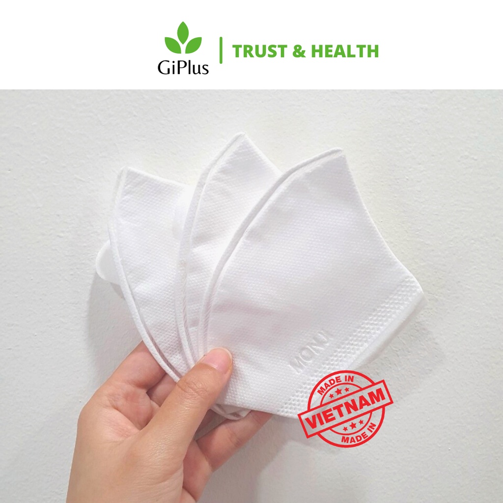 Khẩu Trang 3D Cao Cấp Màu Trắng, Kháng Khuẩn, Chống Bụi, Không Gây Dị Ứng