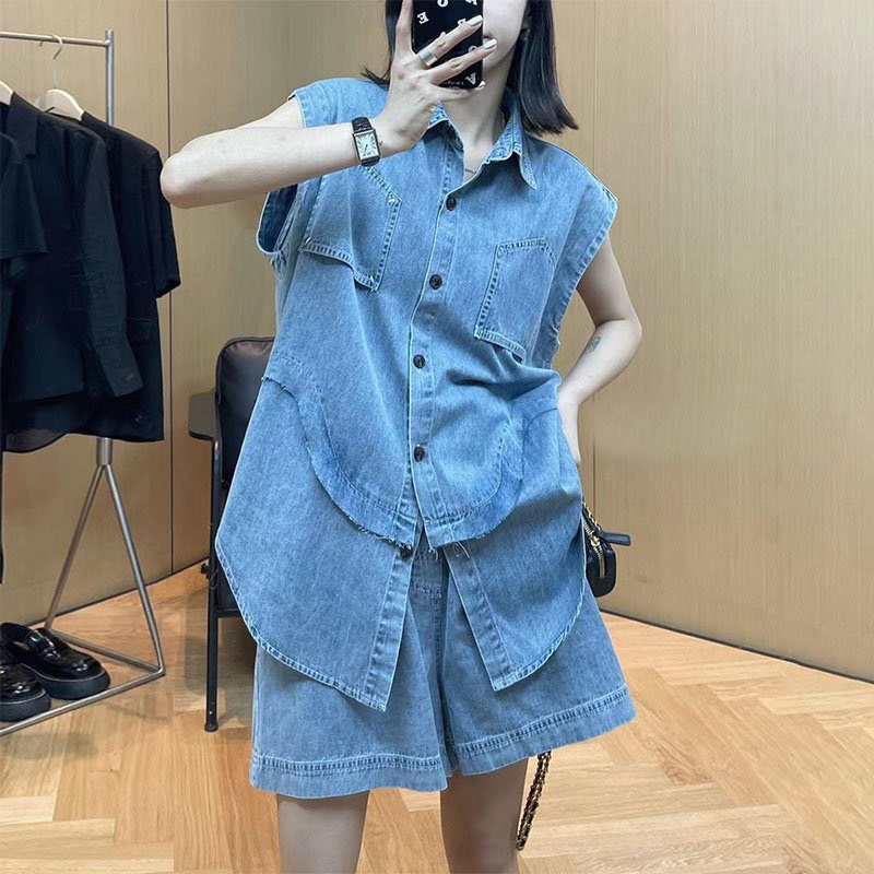 Đồ bộ nữ Bò Jean co dãn nhẹ Bộ đồ thời trang quần áo nữ mùa hè thoáng mát mềm mịn không xù lông MÃ H19