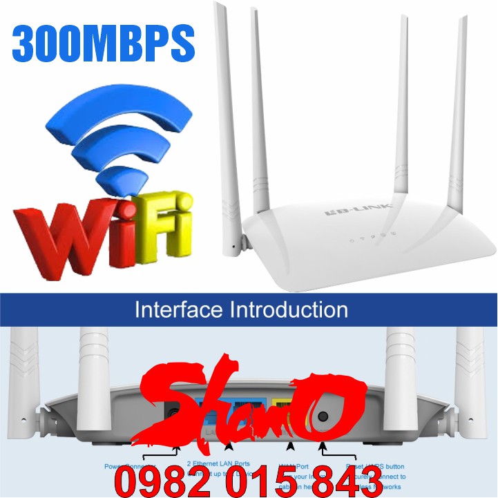 Cục phát Wifi LBLINK 4 râu – BL-WR450H – Chính hãng LB-Link – Bảo hành 24 tháng – Router Wifi – 4 Antenna 5bBi ngoài