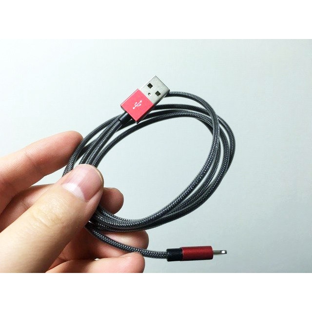 [Chính Hãng Aukey BH 12T] Cáp USB Ligh.ning M.F.i CB-D24 Dây Lưới Carbon Dài 1m Chống Gãy Đầu Hợp Kim Nhôm