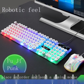 Bộ bàn phím cơ và chuột chơi game có dây và đèn phát sáng