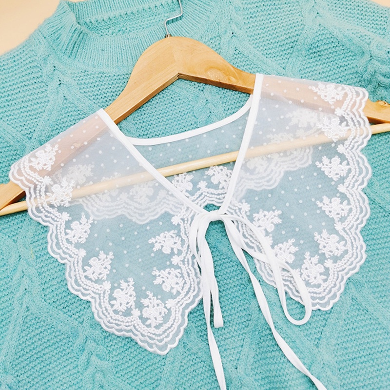 Khăn Quàng Cổ Vải Lưới Mỏng Thêu Hoa / Chấm Bi Cổ Điển Có Thể Tháo Rời Cho Búp Bê Ngọt Ngào