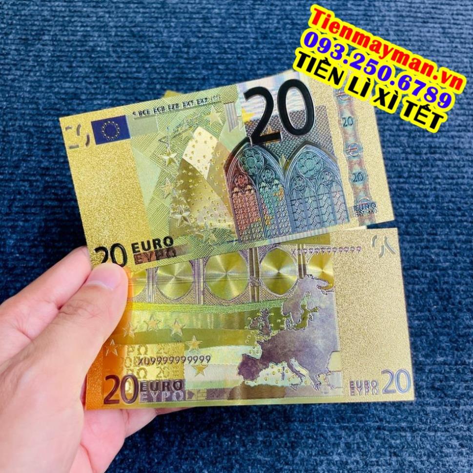 Tờ Tiền Kỉ Niệm 20 EURO Plastic Mạ Vàng Lì Xì Tết May Mắn