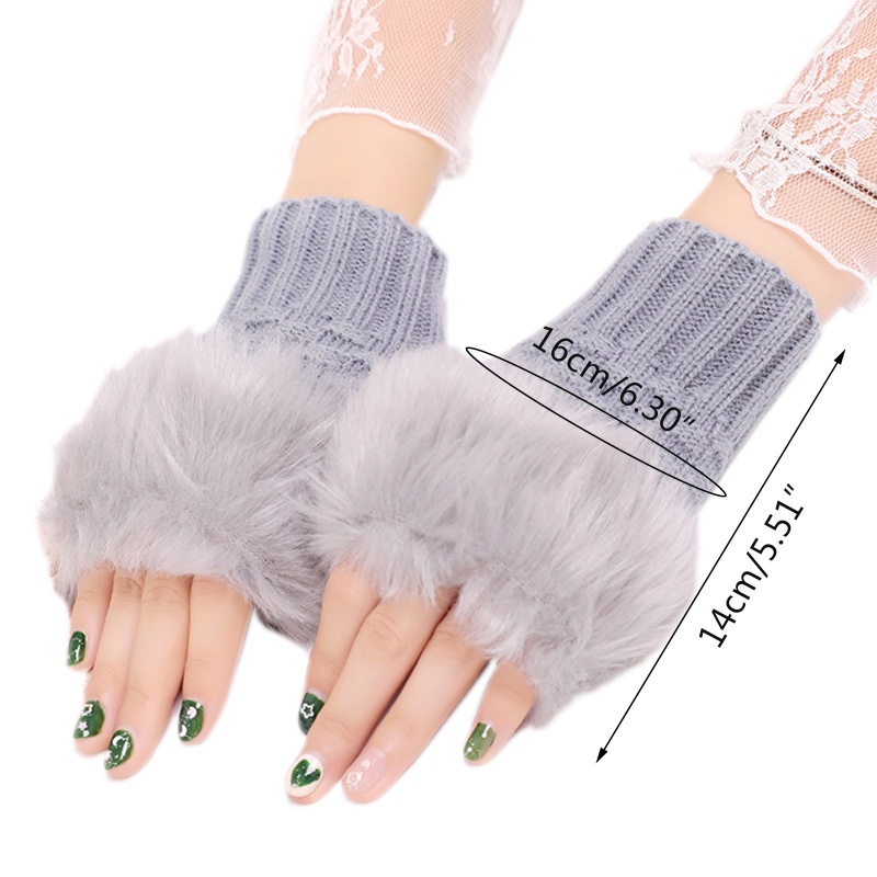 Găng Tay Lông Xù Hở Ngón Màu Sắc Thời Trang Dành Cho Nữ