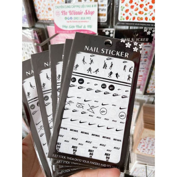 Sticker Dán Móng hình chữ thương hiệu , hoạt hình dễ thương