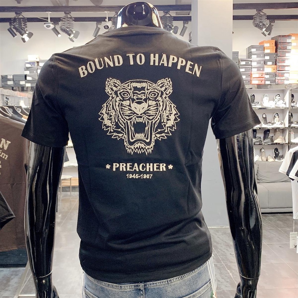 Áo thun tay ngắn cổ tròn thêu hình thời trang mùa hè phong cách châu âu cho nam