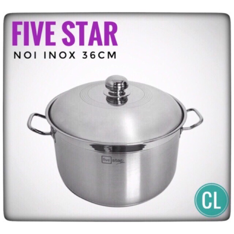 Nồi Luộc Gà 3 Đáy Inox 430 dày dặn Fivestar 26/28/30/32/36CM đun mọi loại bếp