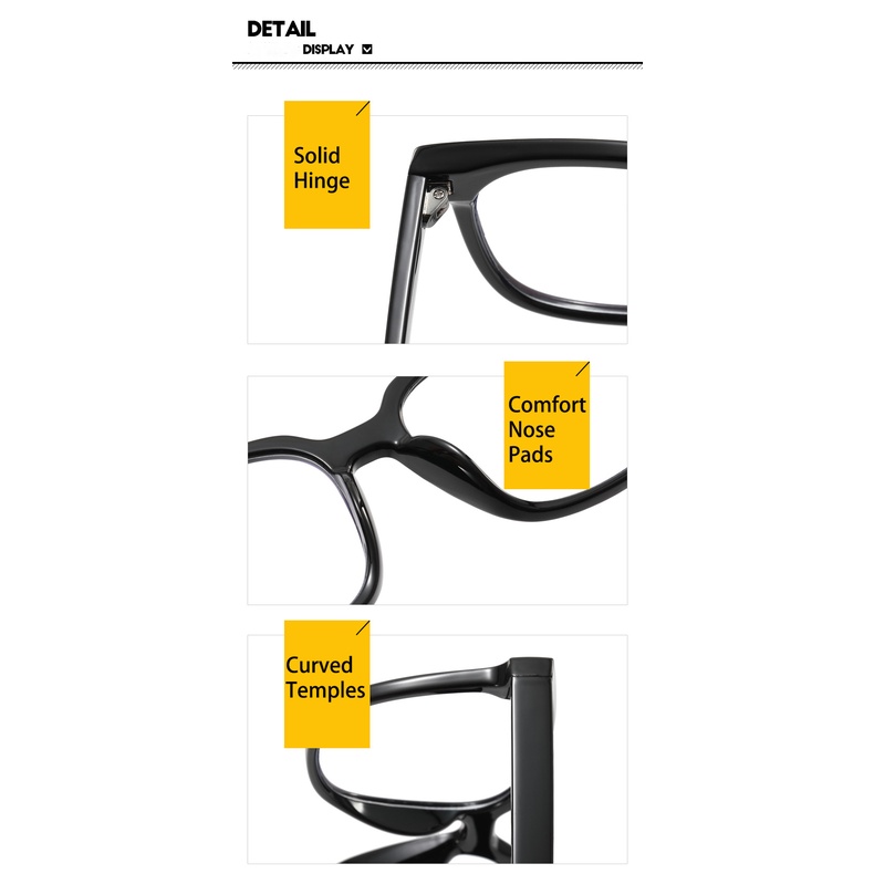 Mắt Kính Gọng Vuông Oversized TR90 Chống Bức Xạ