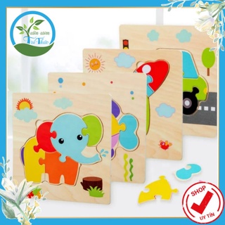[RẺ VÔ ĐỊCH] Tranh Ghép Bằng Gỗ Hình Đơn Giản Cho Bé - Phát triển tư duy, khả năng quan sát cho bé 1-3 tuổi