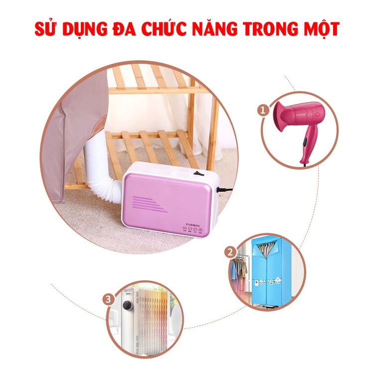 Tủ sấy quần áo,Máy sấy giày dép đa năng, Dễ lắp ráp, hỗ trợ diệt khuẩn cho quần áo, Tủ sấy quần áo BH 2 năm khung inox 2