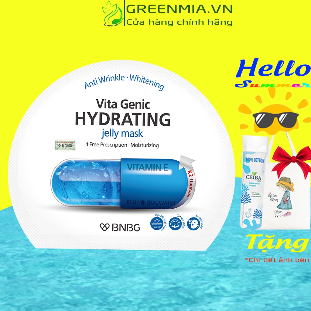 Mặt Nạ BNBG Xanh Dương [Hộp 10 Miếng] BNBG Vita Genic Hydrating Jelly Mask Cấp Ẩm Chống Lão Hóa [NHẬP KHẨU CHÍNH HÃNG]