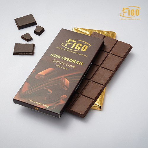 [Chính hãng] Socola đen nguyên chất 70% Cacao ít đường Thanh 100gr | Dark Chocolate 70% Cacao Figo Ăn kiêng, Giảm cân