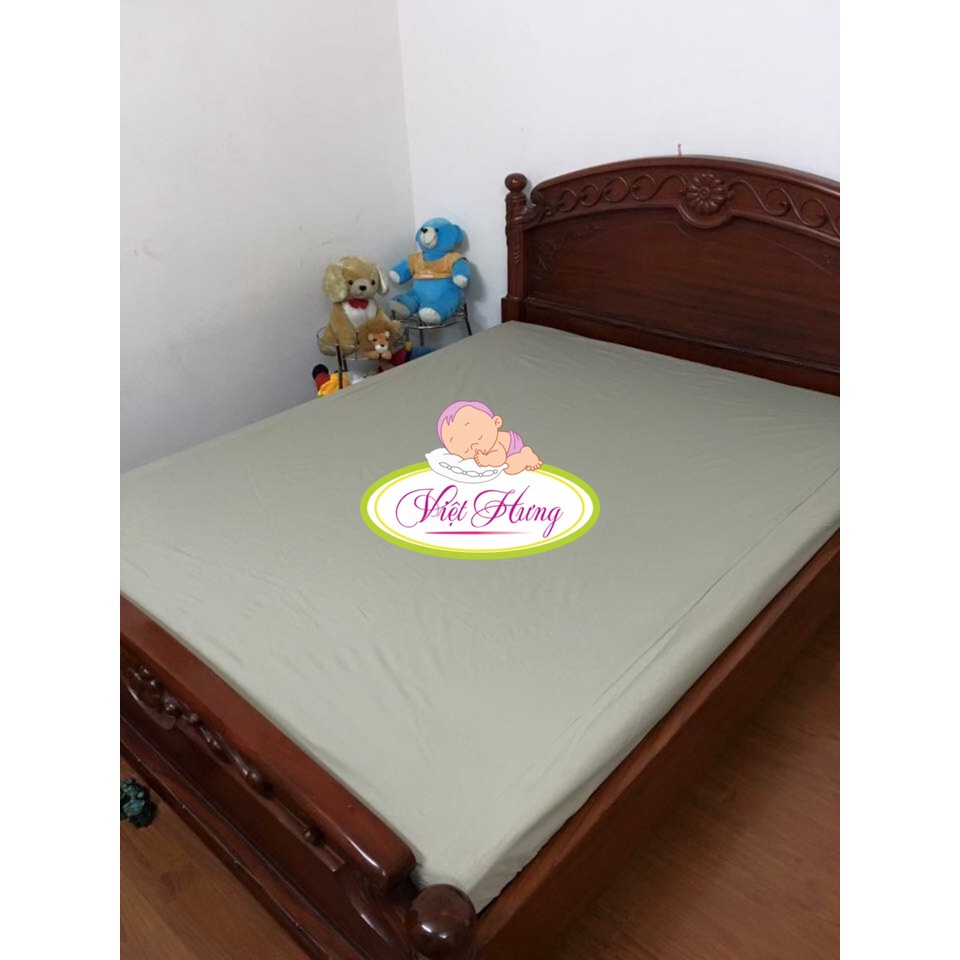 12 Ga chống thấm cotton lụa Hàn Quốc một mầu trơn thương hiệu Việt Hưng, kích thước 1m6, 1m8 chống thấm tốt 100%