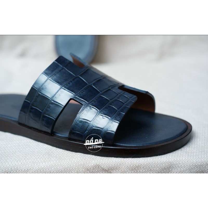 Dép Hermès nam da cá sấu . Tặng kèm 01 thắt lưng Hermes da epsom pháp