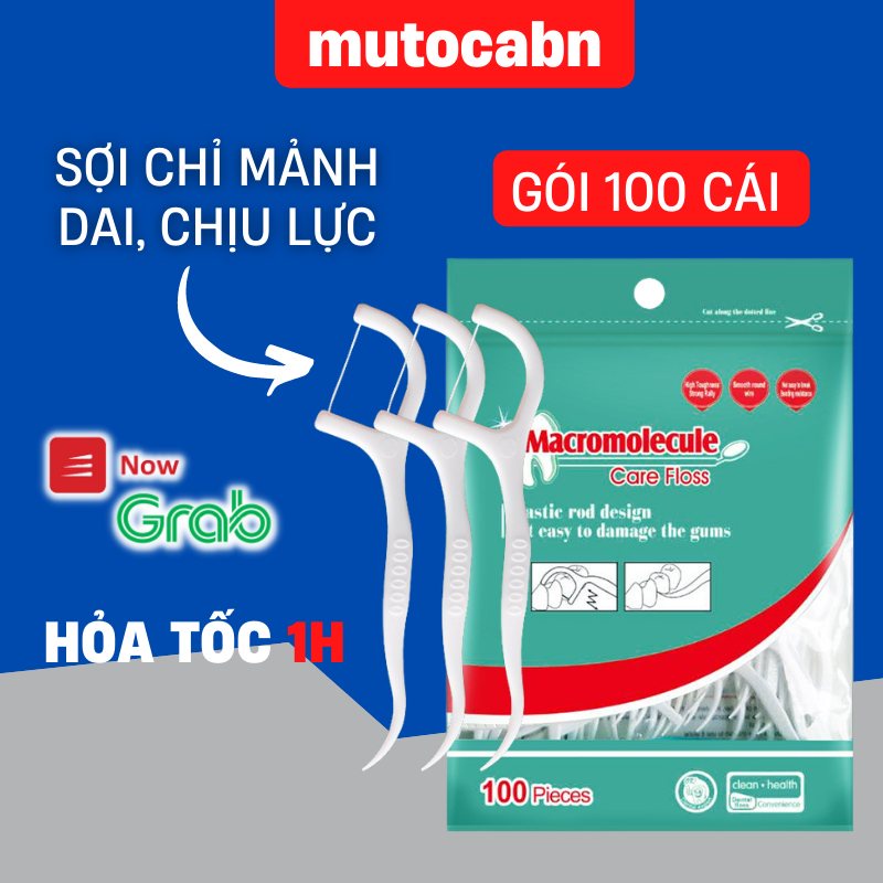Tăm Chỉ Nha Khoa Tăm Xỉa Răng Nha Khoa Chỉ Kháng Khuẩn Sợi Chỉ Mảnh, Dai, Đàn Hồi, Chịu Lực Tốt Túi 100 Chiếc
