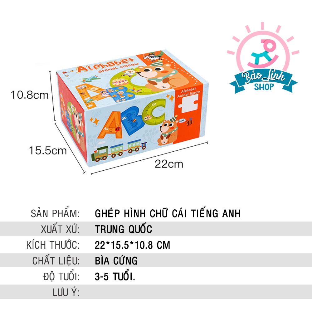 Đồ chơi ghép hình cho bé 3-5 tuổi học chữ cái tiếng anh, bổ sung vốn từ vựng, phát triển tư duy quan sát