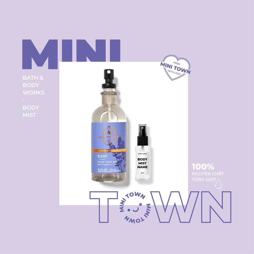 LAVENDER VANILLA -  Xịt Thơm Tinh Dầu Thư Giãn Bath & Body Works Aromatherapy Body Mist Sleep